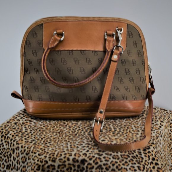 Dooney & Bourke Handbags - DOONEY & BOURKE Tan Signature Satchel/Shoulder Bag